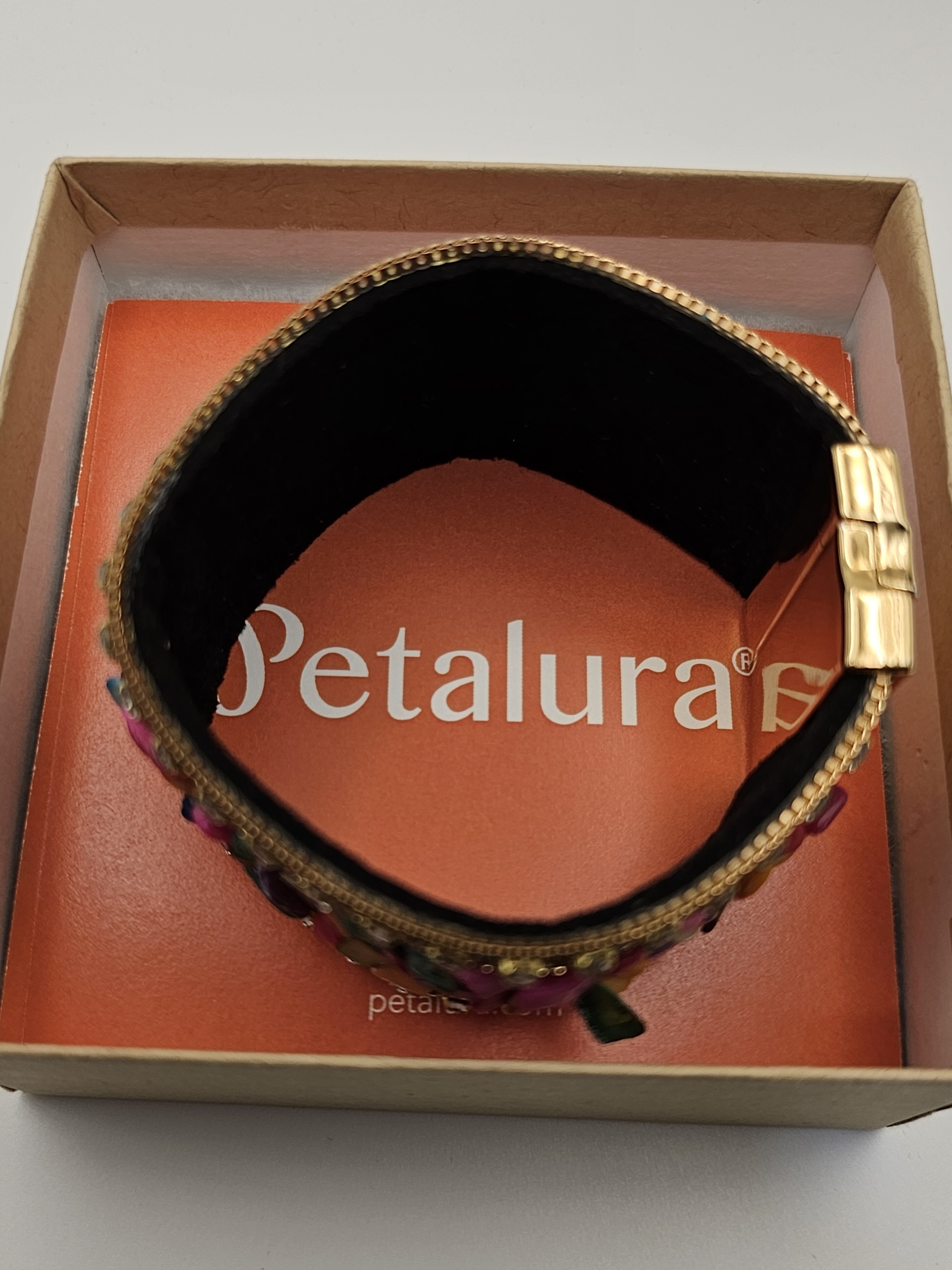 New Petalura "Treasure Road" Magnetic Cuff Bracelet Vegan Leather Various Stones — image 7 of 8